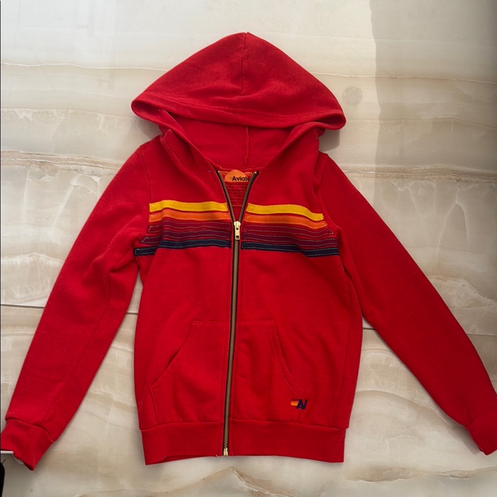 Aviator Nation Red and Yellow Sporty Hoodie